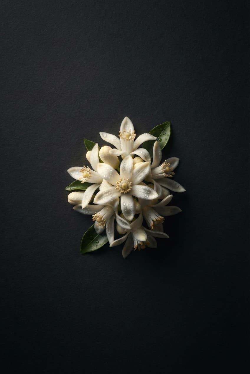 Neroli blossoms from the Egyptian bitter orange harvest