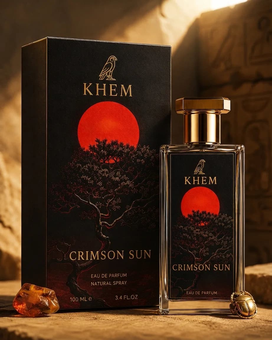 Crimson Sun throwing warm colour across dark stone
