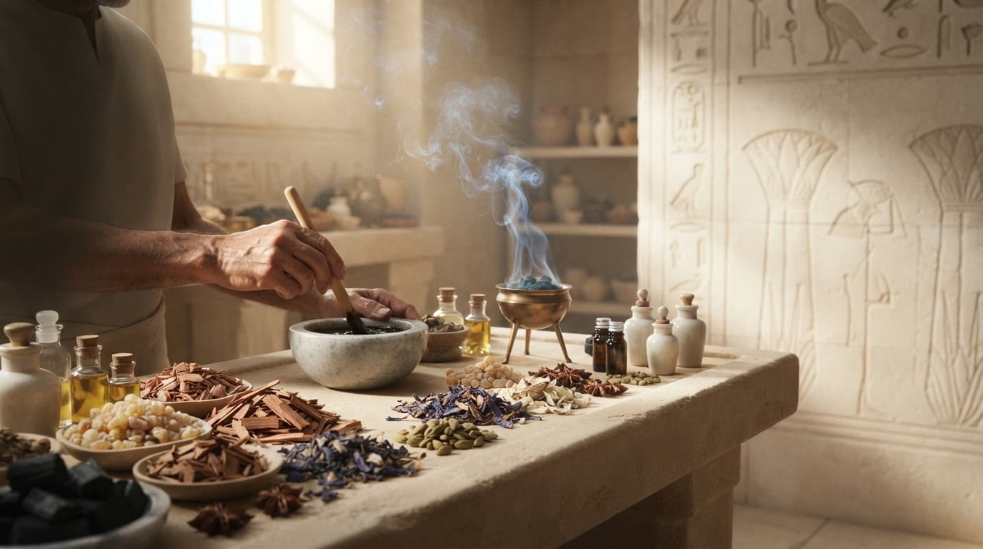 Ancient Egyptian vessels used for blending sacred oils