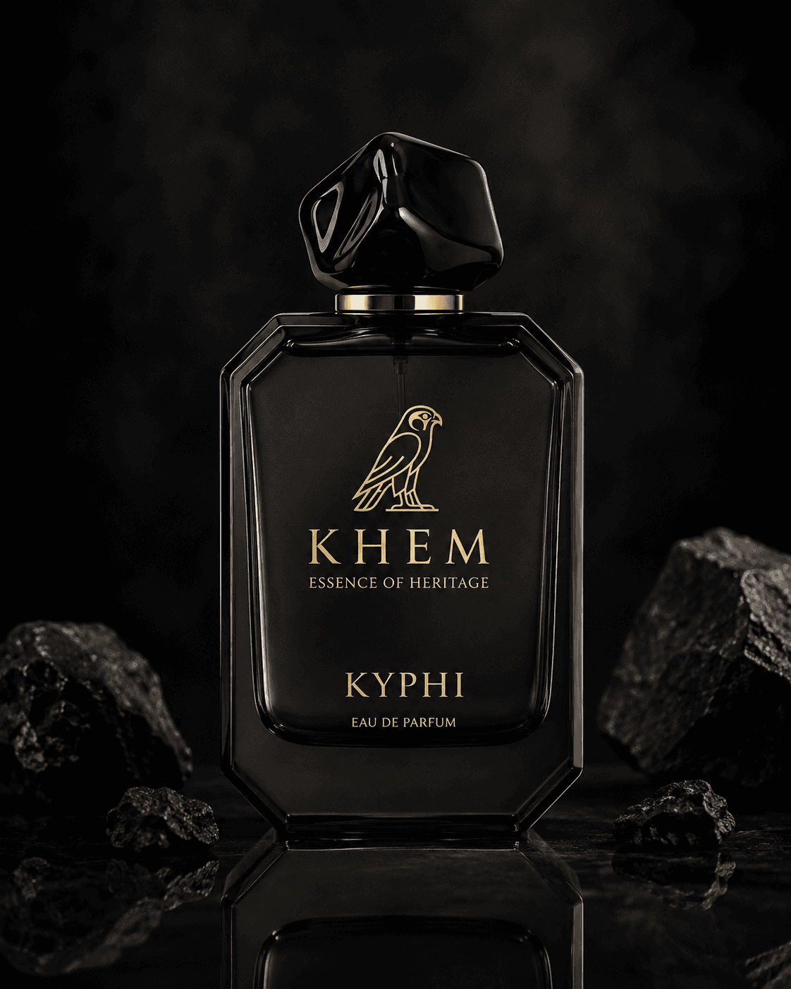 The Kyphi flacon beside burning resin
